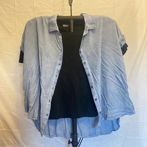 Jane and Delancey Light Blue Short Sleeve Button Up